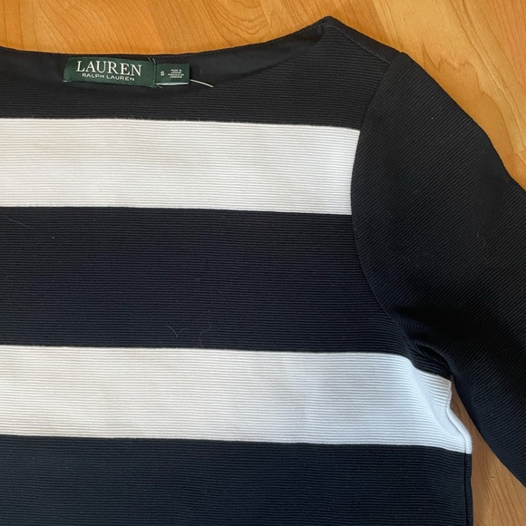 Ralph Lauren Black and White Striped Short Sleeve Top - Small - Picture 3 of 9